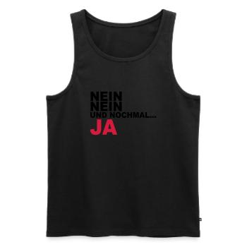 Nein, nein und nochmal…JA - Männer Premium Bio Tank Top - Schwarz - Vorne - AI Model Male 178 light (178cm)