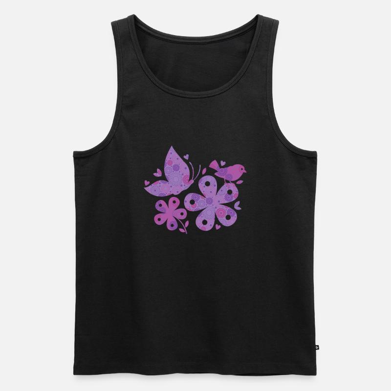 blumen muster - Männer Premium Bio Tank Top - Schwarz