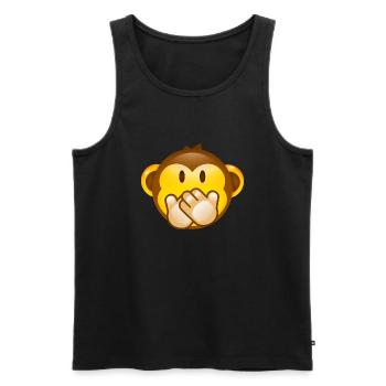 Smiley Monkey -No Saying- - Männer Premium Bio Tank Top - Schwarz - Vorne - Michal (187cm)