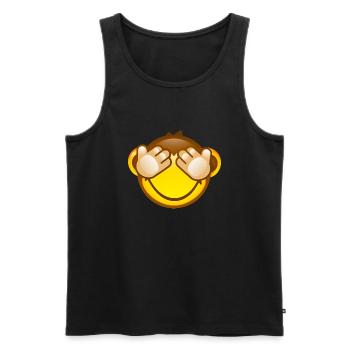 Smiley Monkey No Seeing - Männer Premium Bio Tank Top - Schwarz - Vorne - Michal (187cm)
