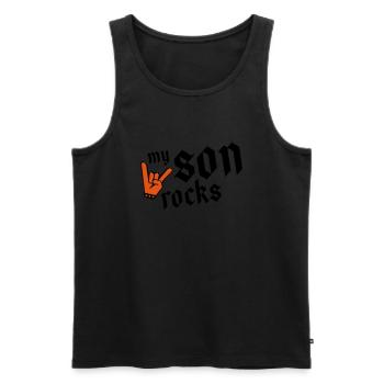 son rocks my - Männer Premium Bio Tank Top - Schwarz - Vorne - AI Model Male 178 light (178cm)