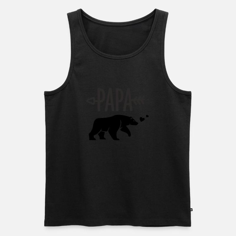 Papa Bär - Männer Premium Bio Tank Top - Schwarz