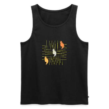 Geschenkidee, Kunst, Freunde, Familie, Grafik, Spaß - Männer Premium Bio Tank Top - Schwarz - Vorne - Michal (187cm)