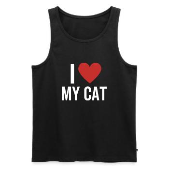 I Love My Cats - Männer Premium Bio Tank Top - Schwarz - Vorne - Michal (187cm)