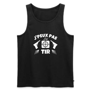 Je peux pas j´ai Tir au pistolet Cadeau - Débardeur bio Premium Homme - noir - Devant - AI Model Male 178 light (178cm)