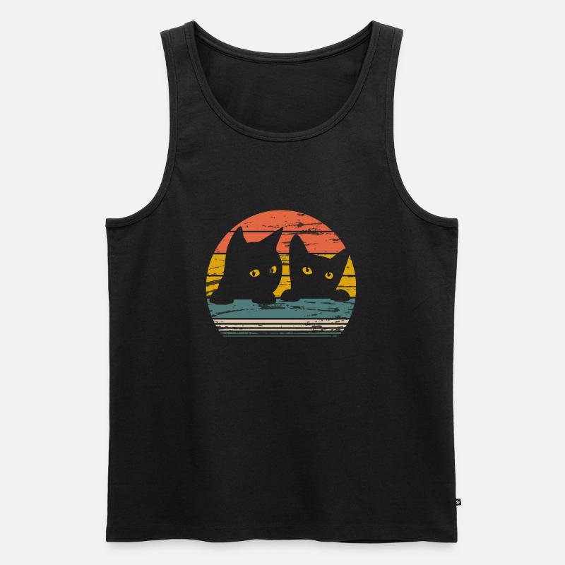 2 black cats - Männer Premium Bio Tank Top - Schwarz