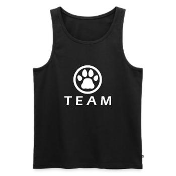 Chien chien - Débardeur bio Premium Homme - noir - Devant - Michal (187cm)
