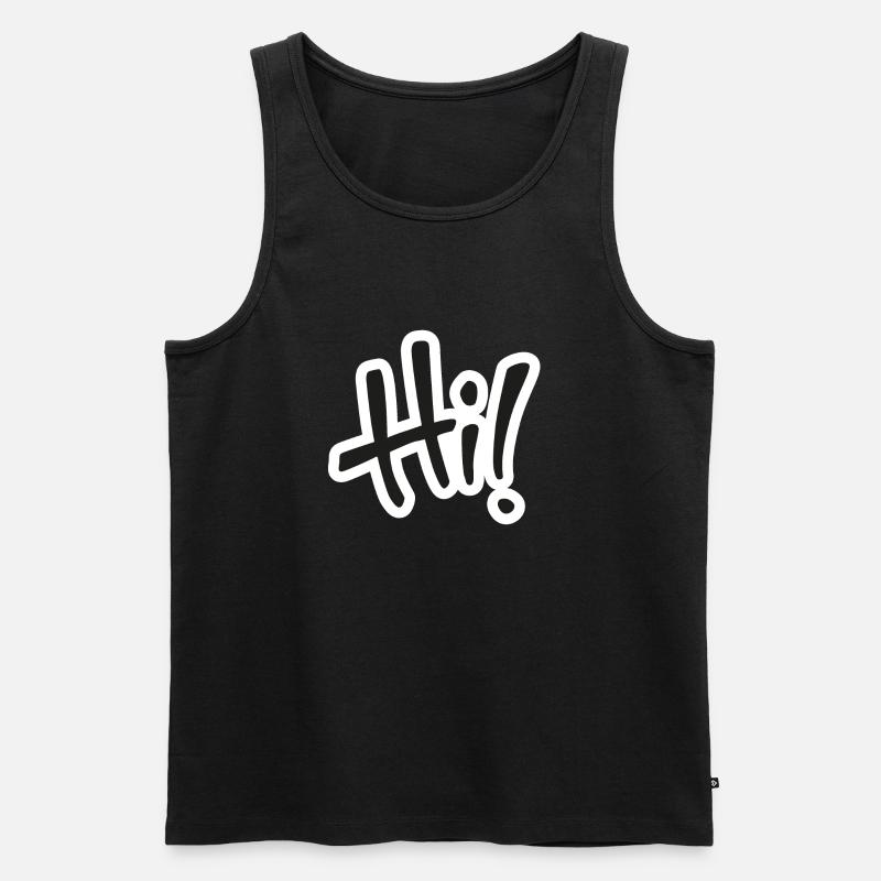 Hallo! Text - Männer Premium Bio Tank Top - Schwarz