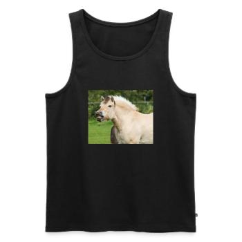 Horse. Pferd. - Männer Premium Bio Tank Top - Schwarz - Vorne - Michal (187cm)
