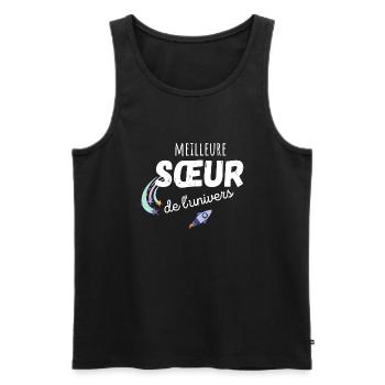 meilleure sœur de l'univers cadeau sœur - Débardeur bio Premium Homme - noir - Devant - AI Model Male 178 light (178cm)