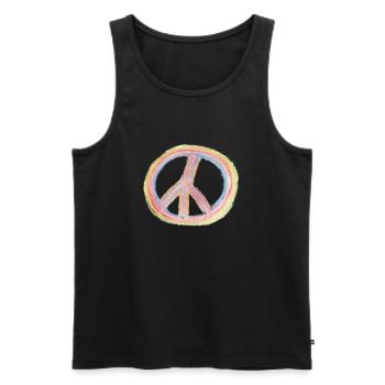 Peace - Männer Premium Bio Tank Top - Schwarz - Vorne - Michal (187cm)
