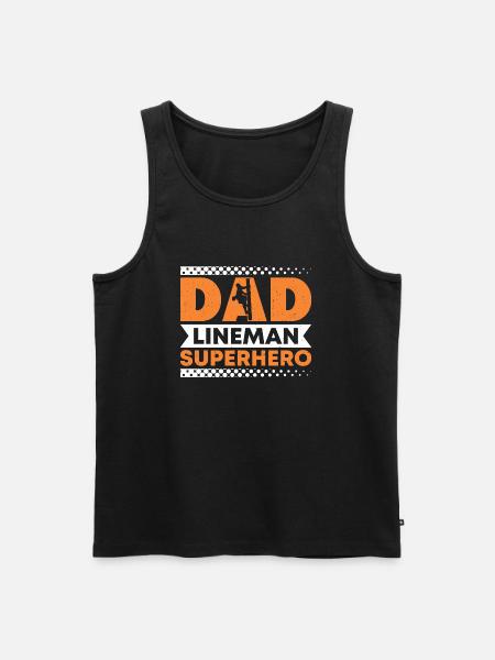 Papa Line Fitter Superhero - Men's Premium Organic Tank Top - black