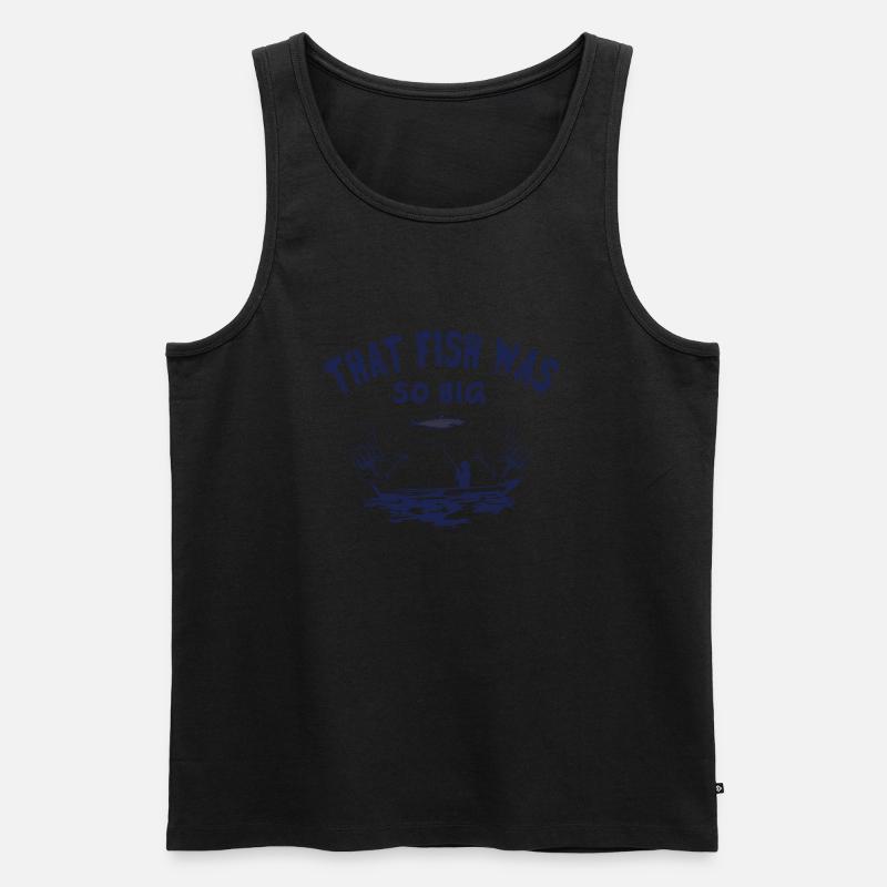 Der Fisch war so groß - Männer Premium Bio Tank Top - Schwarz
