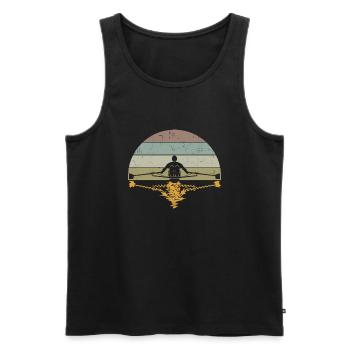 Rudern - Männer Premium Bio Tank Top - Schwarz - Vorne - Michal (187cm)