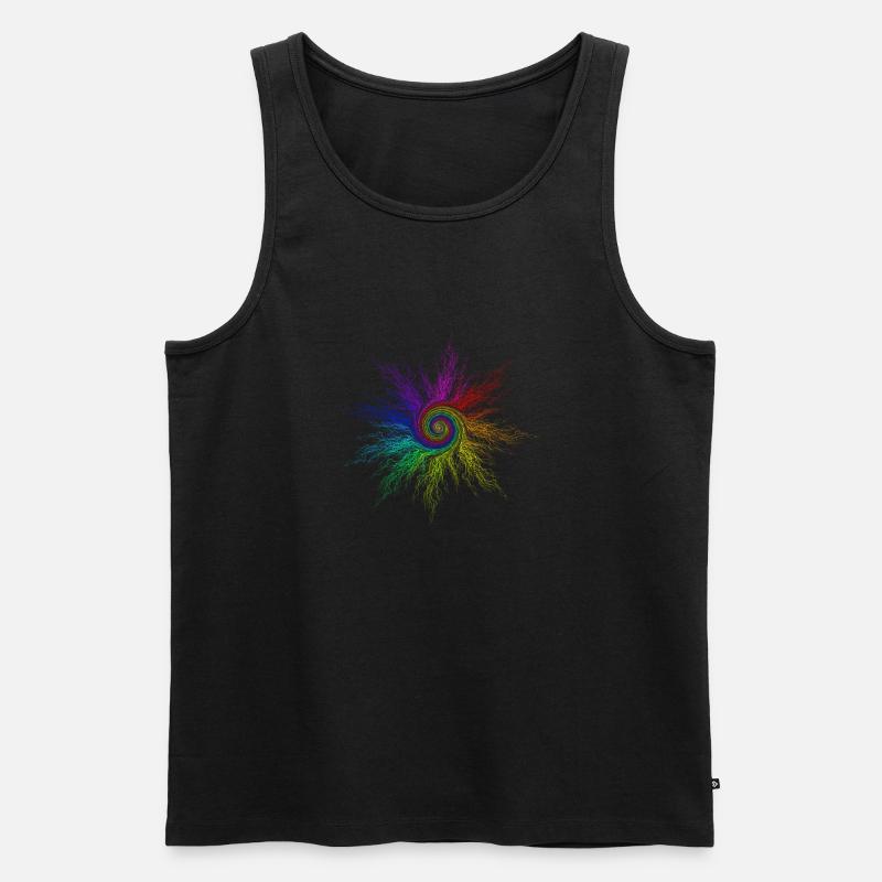 RainbowCircleTwirl - Männer Premium Bio Tank Top - Schwarz