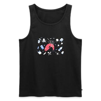 Plastic Stop - Men's Premium Organic Tank Top - black - Front - AI Model Male 178 light (178cm)