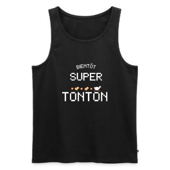 Bientôt tonton Annoncer grossesse pour futur oncle - Men's Premium Organic Tank Top - black - Front - AI Model Male 178 light (178cm)