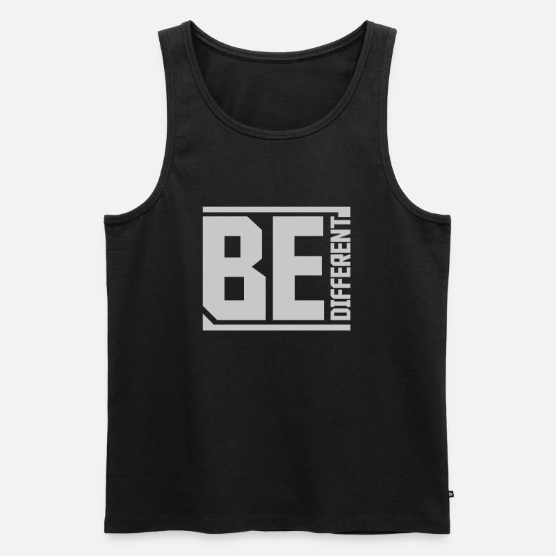 Be different Logo Design - Männer Premium Bio Tank Top - Schwarz