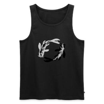 Circle Design 2 Koi - Men's Premium Organic Tank Top - black - Front - AI Model Male 178 light (178cm)