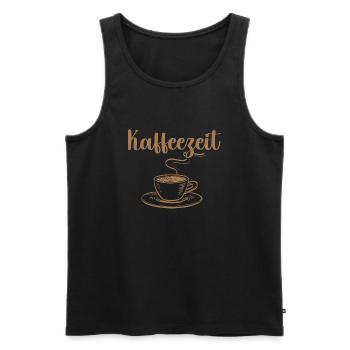 Kaffeezeit für Kaffeeliebhaber - Männer Premium Bio Tank Top - Schwarz - Vorne - AI Model Male 178 light (178cm)