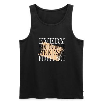 carpenter jokes tshirts carpenter joke woodcutter - Men's Premium Organic Tank Top - black - Front - Michal (187cm)