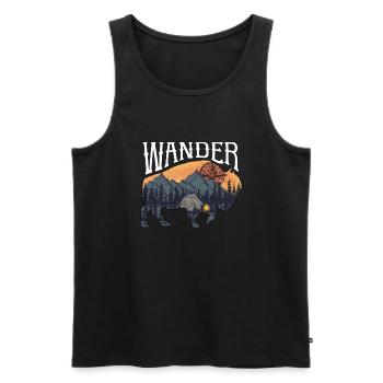 Wandern Campen Camping Outdoor Wandertour Wanderer - Männer Premium Bio Tank Top - Schwarz - Vorne - Michal (187cm)