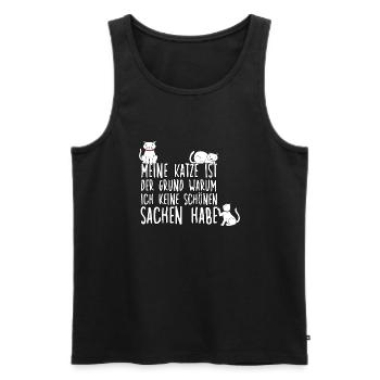 Witziges Katzenliebhaber Katzen Motiv Katzenhalter - Männer Premium Bio Tank Top - Schwarz - Vorne - AI Model Male 178 light (178cm)