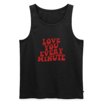 love you every minute - Men's Premium Organic Tank Top - black - Front - AI Model Male 178 light (178cm)