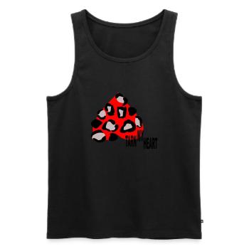 Tarn my Heart Leo Art - Männer Premium Bio Tank Top - Schwarz - Vorne - AI Model Male 178 light (178cm)