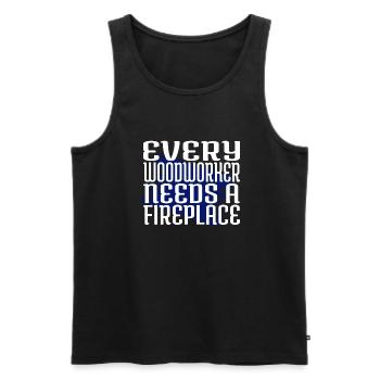 fiers t-shirts de crâne de charpentier - Débardeur bio Premium Homme - noir - Devant - Michal (187cm)