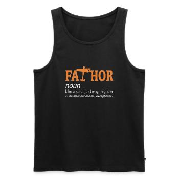 FaTHOR comme un père juste beaucoup plus puissant rétro drôle - Débardeur bio Premium Homme - noir - Devant - Michal (187cm)