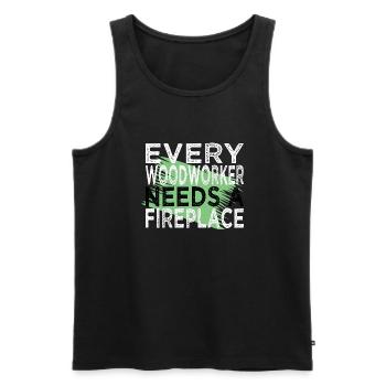 union carpenter tshirts chainsaw grab - Men's Premium Organic Tank Top - black - Front - AI Model Male 178 light (178cm)