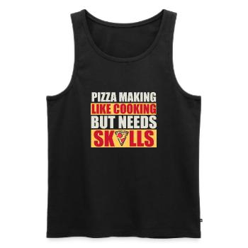 Pizza machen wie kochen, man muss es aber können - Männer Premium Bio Tank Top - Schwarz - Vorne - AI Model Male 178 light (178cm)