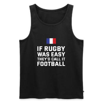 If Rugby Was Easy France Rugby - Men's Premium Organic Tank Top - black - Front - AI Model Male 178 light (178cm)