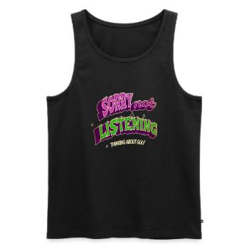 happy golf course golf ball golfgirl statement - Männer Premium Bio Tank Top - Schwarz - Vorne - Michal (187cm)