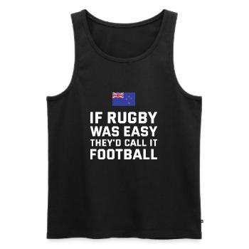 If Rugby Was Easy New Zealand Rugby - Männer Premium Bio Tank Top - Schwarz - Vorne - Michal (187cm)
