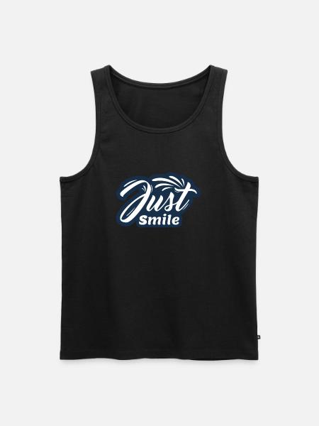 Just Smile - Men's Premium Organic Tank Top - black