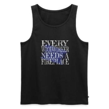 Funny Sayings Woodcutter Quote Lumber - Men's Premium Organic Tank Top - black - Front - AI Model Male 178 light (178cm)