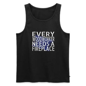 Paroles d’un charpentier T-shirts de prière - Débardeur bio Premium Homme - noir - Devant - Michal (187cm)