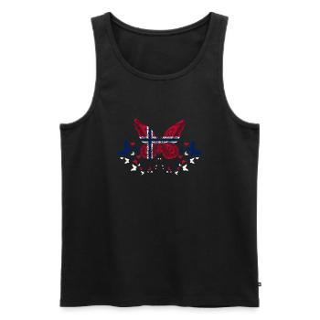 Norway Norwegian Norway Flag Butterflies - Men's Premium Organic Tank Top - black - Front - Michal (187cm)