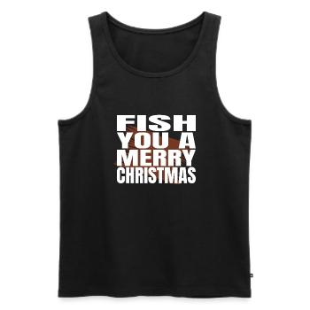 Tournois de pêche Cadeau de Noël mignon - Débardeur bio Premium Homme - noir - Devant - Michal (187cm)