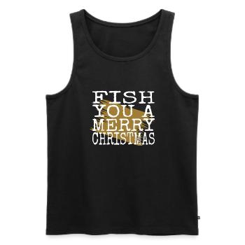 Tournois de pêche T-shirts de pêche à l’achigan - Débardeur bio Premium Homme - noir - Devant - Michal (187cm)