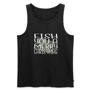 dino axolotls fish head dinosaur tshirt barbecuing - Männer Premium Bio Tank Top - Schwarz - Vorne - AI Model Male 178 light (178cm)