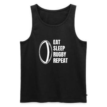 Rugbyspieler Rugby Rugbytrainer Geschenk Rugbyteam - Männer Premium Bio Tank Top - Schwarz - Vorne - Michal (187cm)