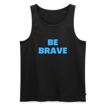 Sei mutig - Christliche Zitate - Männer Premium Bio Tank Top - Schwarz - Vorne - AI Model Male 178 light (178cm)
