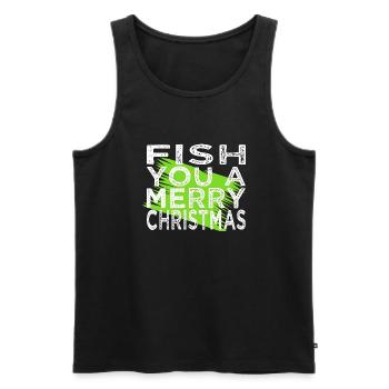 Musculation Pêche Cadeau Idée Bande Dessinée Jogue Poisson - Débardeur bio Premium Homme - noir - Devant - Michal (187cm)