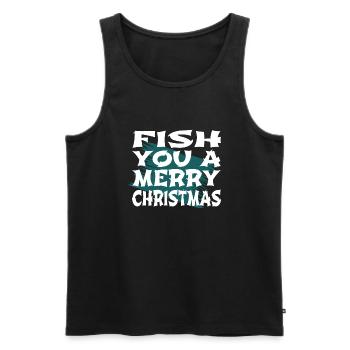 dinosaur moon bite me fishing tshirts statement - Männer Premium Bio Tank Top - Schwarz - Vorne - AI Model Male 178 light (178cm)