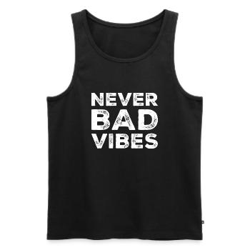 Good vibes - Männer Premium Bio Tank Top - Schwarz - Vorne - AI Model Male 178 light (178cm)