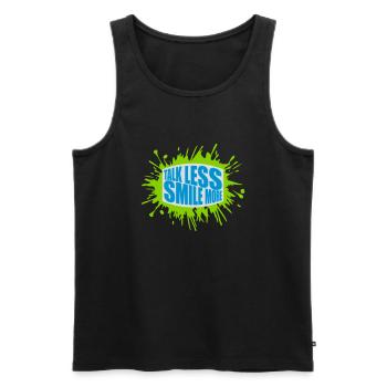 talk less smile more - Men's Premium Organic Tank Top - black - Front - AI Model Male 178 light (178cm)