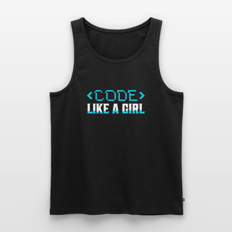 Code Like A Girl Coding Programmer Men's Premium Organic Tank Top
